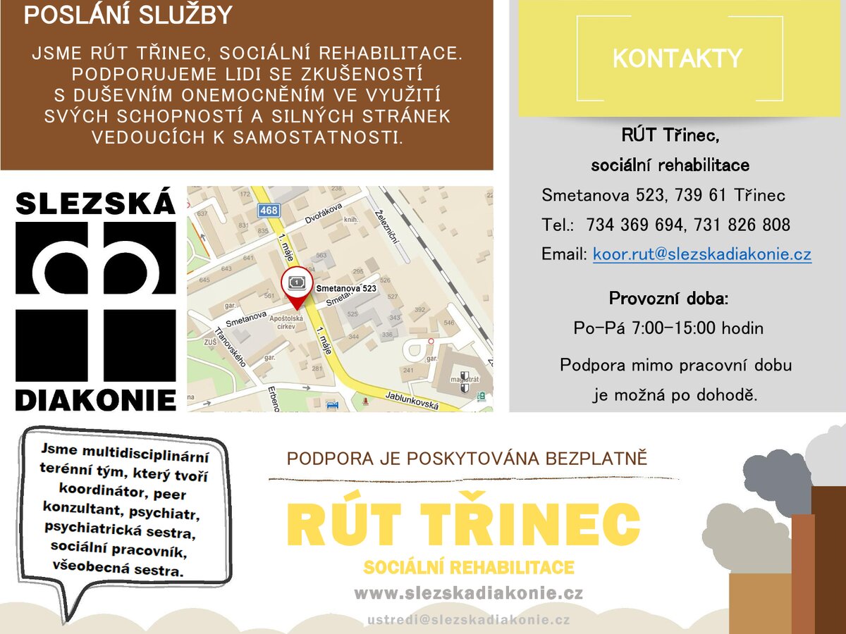 letáček služby RÚT Třinec, 1. str.