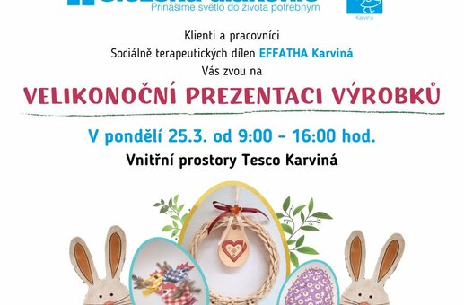 Velikonoční prezentace výrobků EFFATHA Karviná, sociálně terapeutických dílen